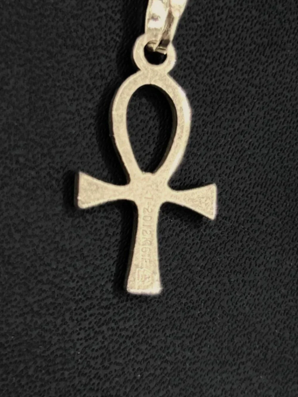 Vintage 12K Gold-Filled Ankh Pendant Necklace Designer Signed on Modern Chain